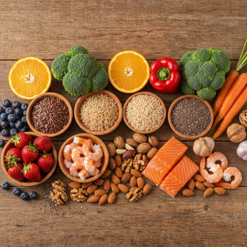 Különféle egészséges élelmiszerek